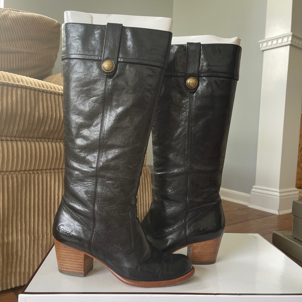 Coach heeled boots